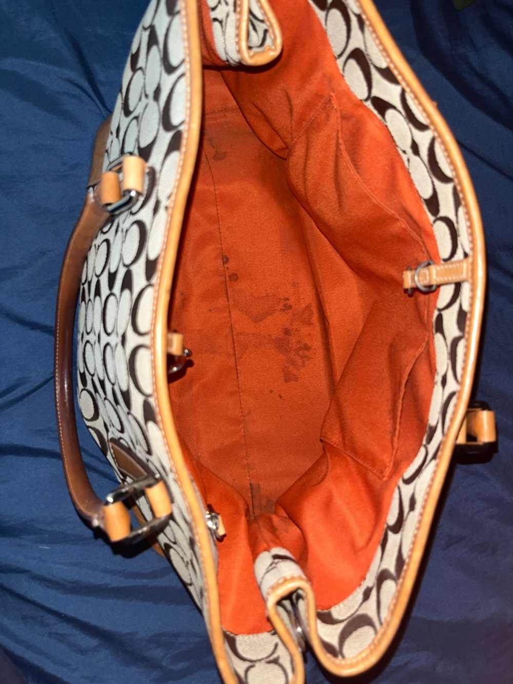 Coach Canvas Signature Tote in Brown and Tan - Picture 3 of 10
